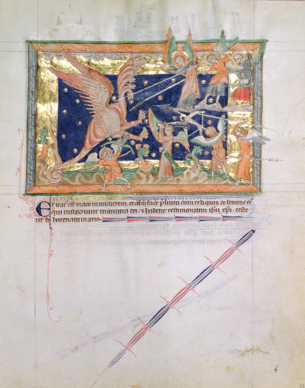 Ms L.A. 139-Lisboa fol.33 Le dragon faisant la guerre aux fidèles, de l