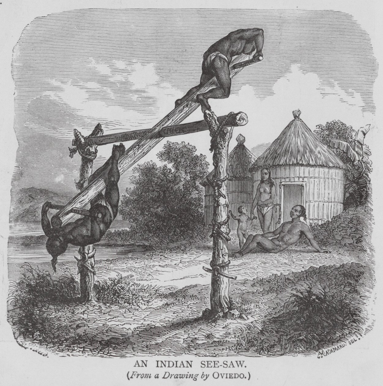 Balançoire amérindienne (gravure) - English School