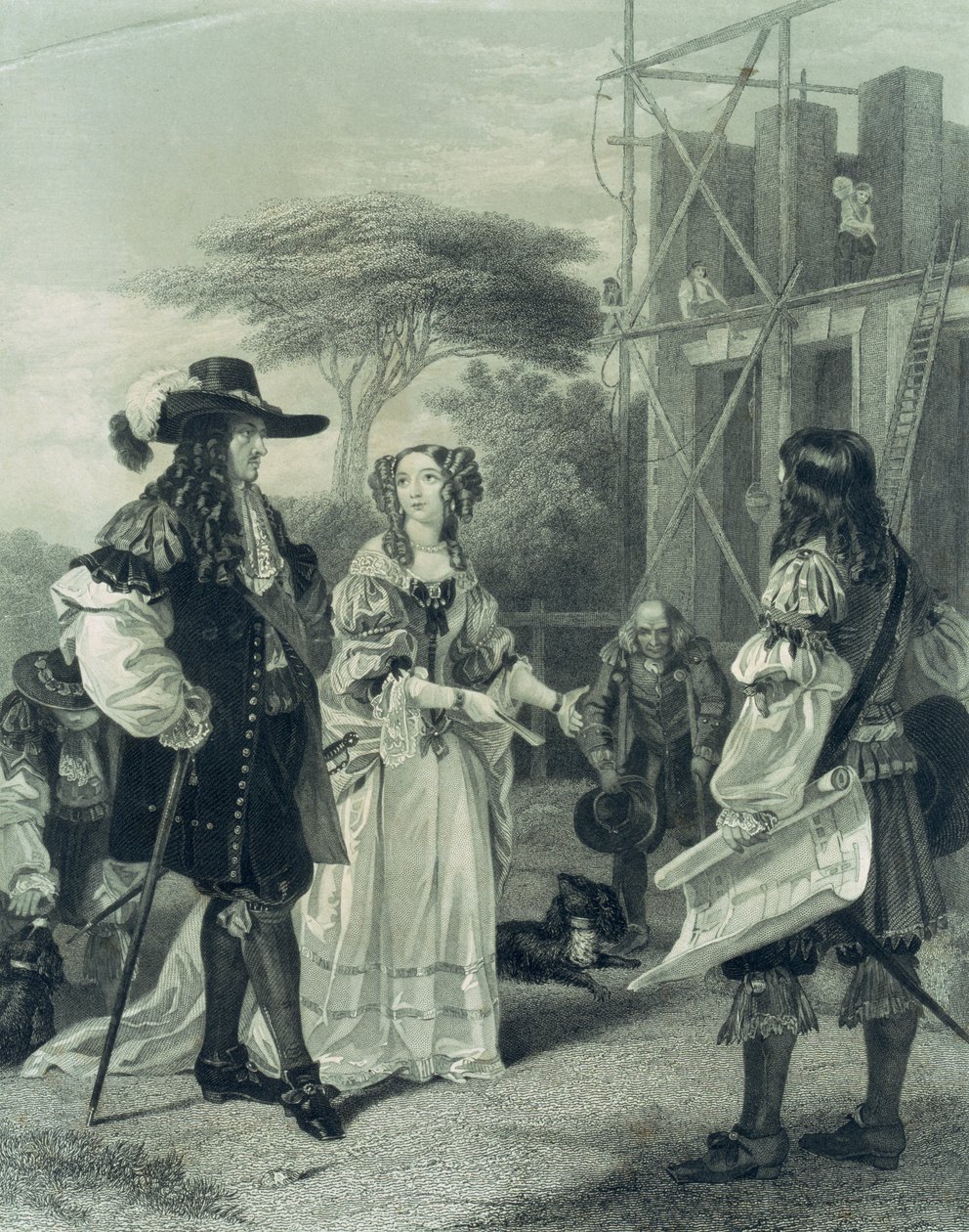 Nell Gwynn persuadant Charles II de construire un hôpital - English School