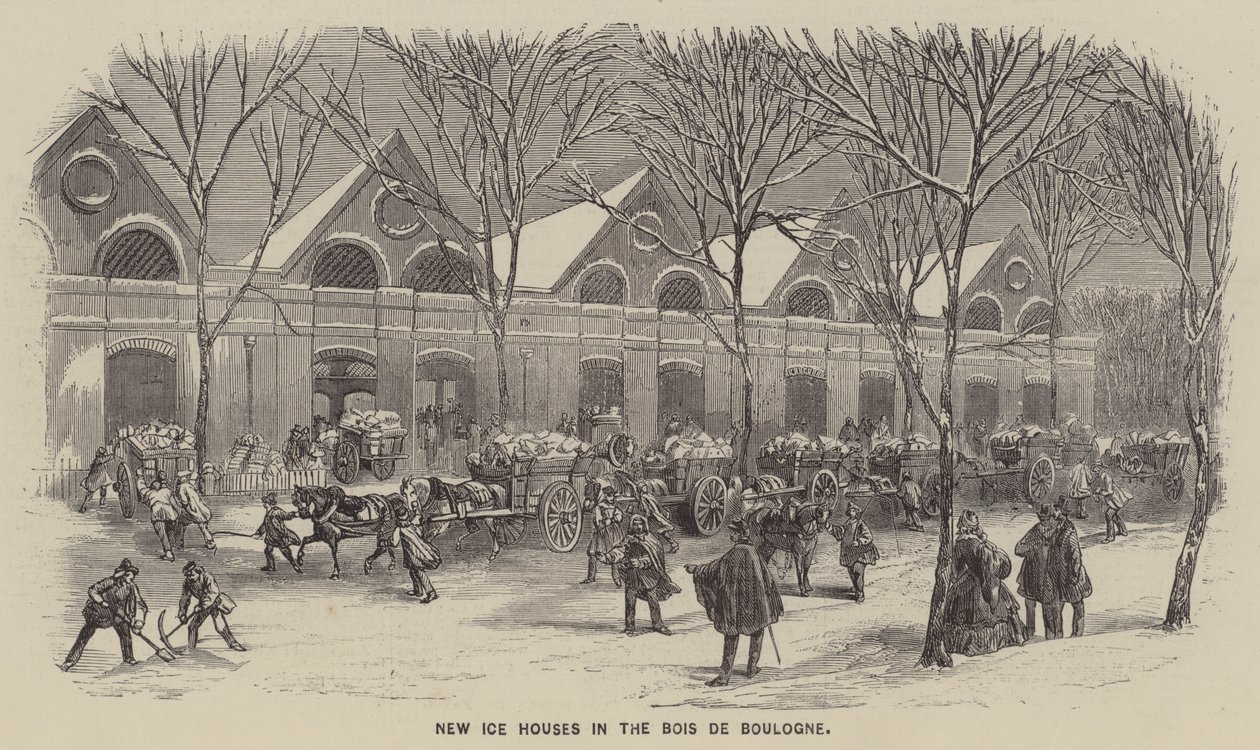 Nouvelles glacières du bois de Boulogne (gravure) - English School