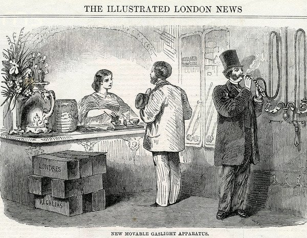 Nouvel appareil à gaz mobile, tiré du London Illustrated News - English School