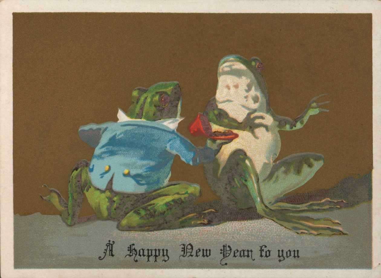 Carte du Nouvel An (chromolitho) - English School