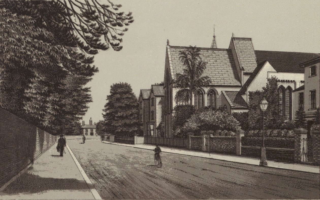 Newbury : Église St Mary, London Road (lithographie) - English School
