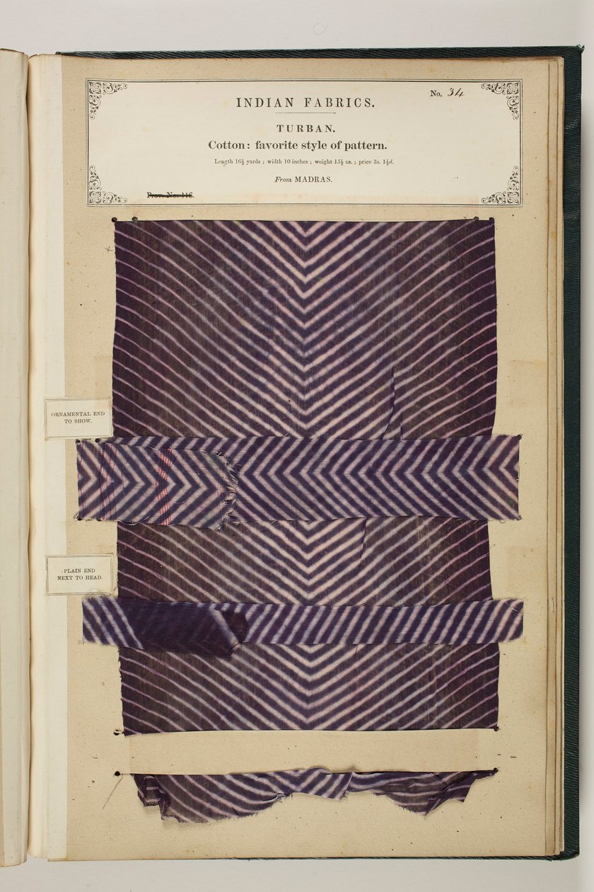 No. 34: Turban, Tissus Indiens, compilé par John Forbes Watson - English School