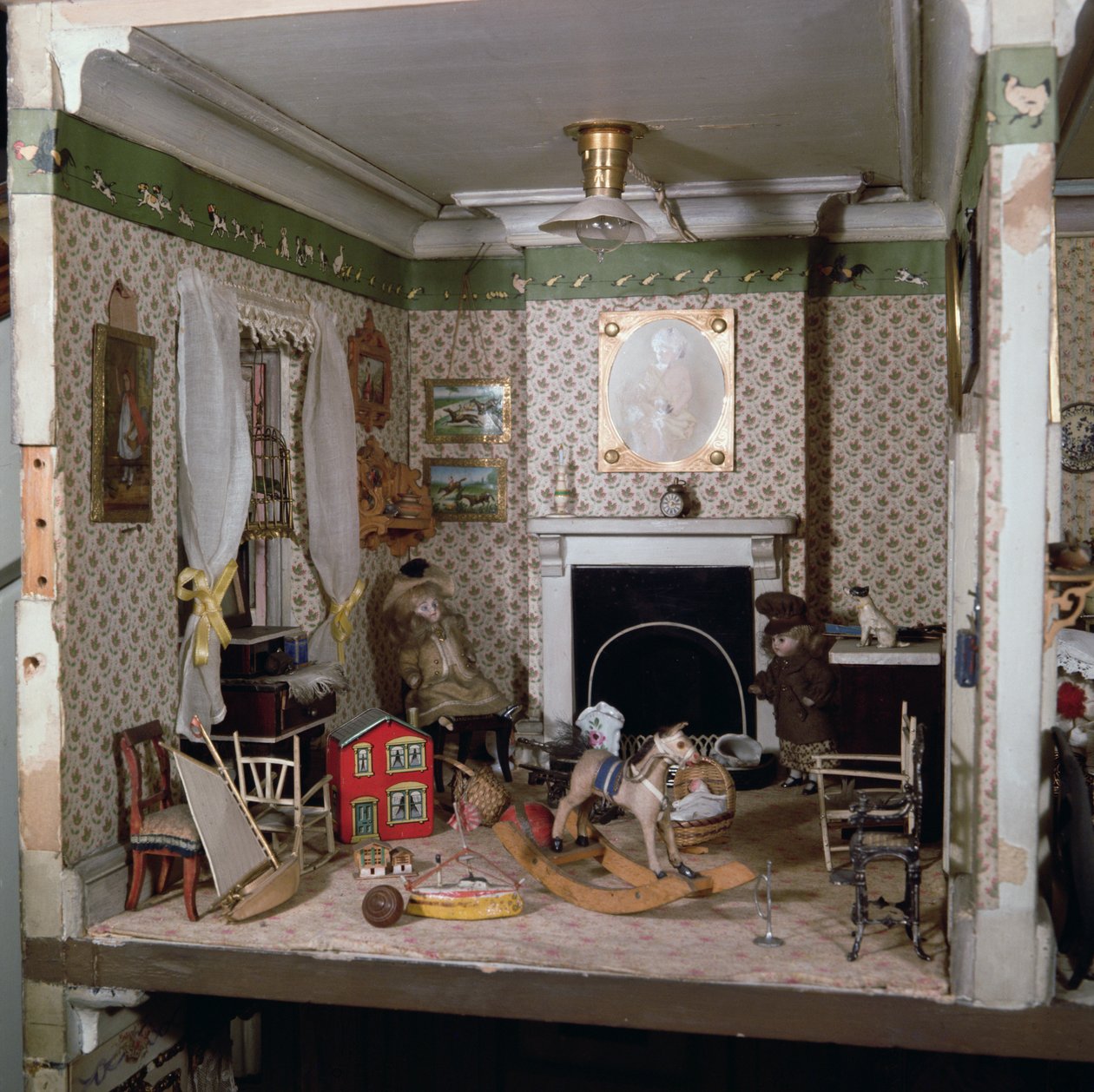 Nurserie avec jouets de la maison de Miss Miles, 1890 - English School