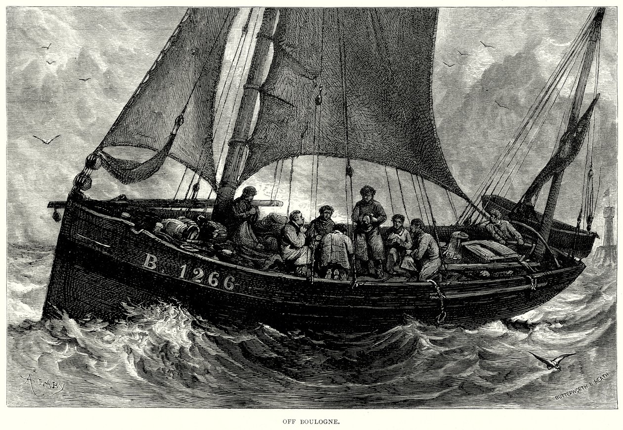 Au large de Boulogne (gravure) - English School