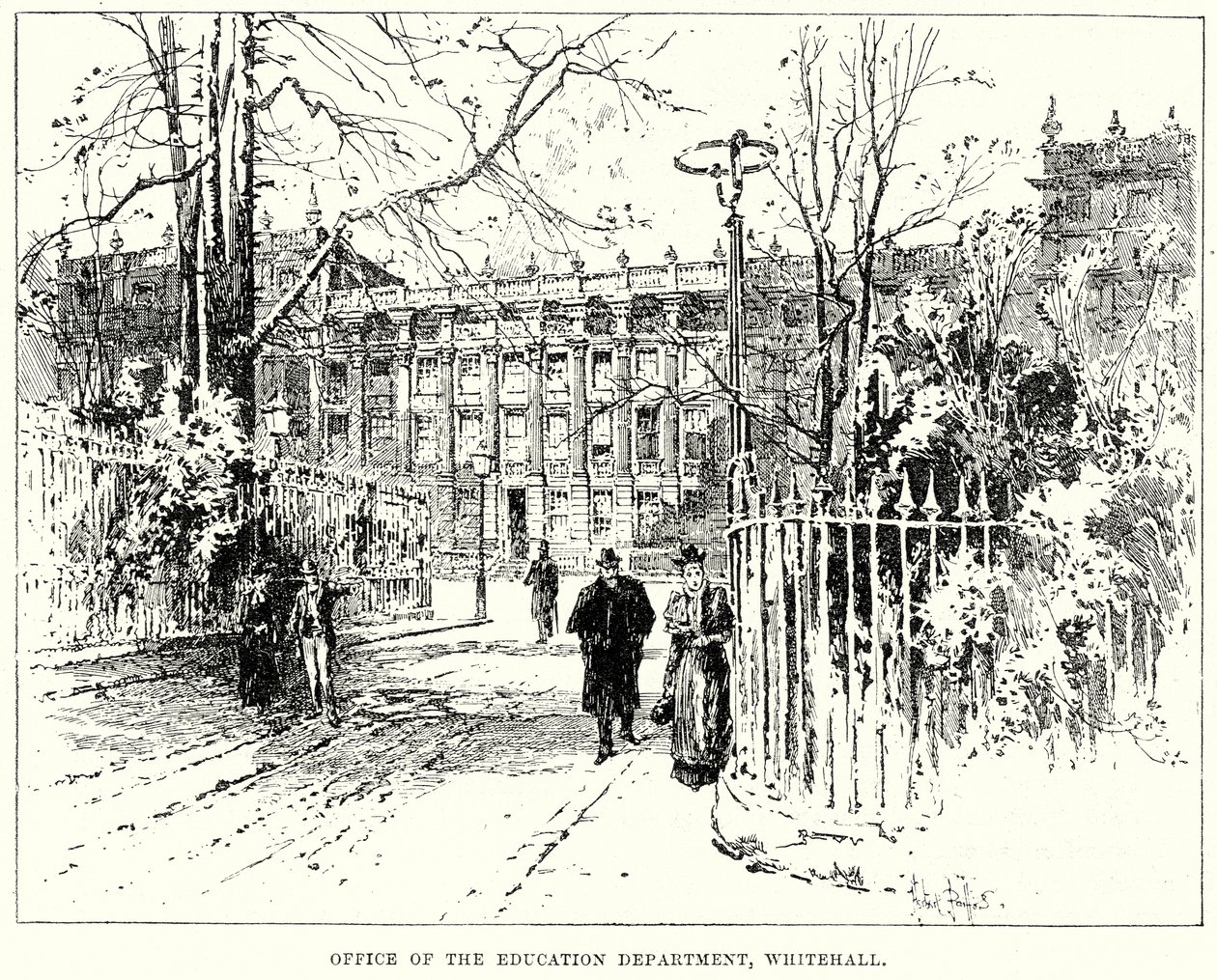 Office of the Education Department, Whitehall (gravure) - English School