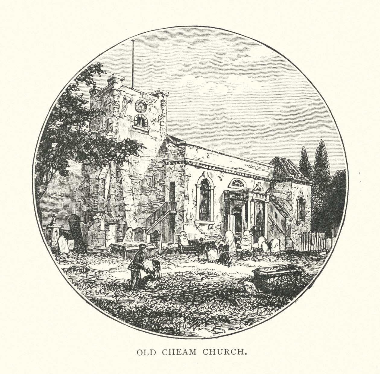 Ancienne église de Cheam (gravure) - English School
