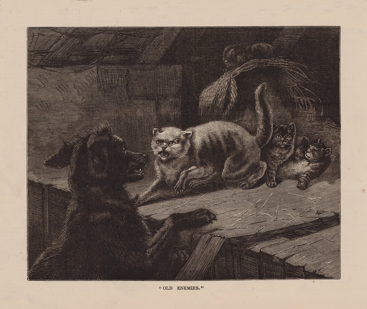 "Vieux ennemis" (gravure) - English School