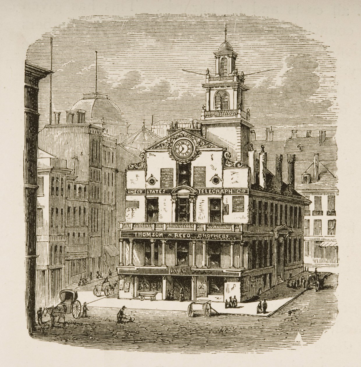Ancien State House, Boston, vers 1870, de 