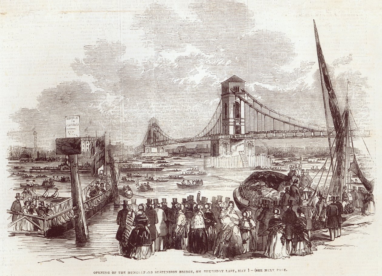 Ouverture du pont suspendu de Hungerford - English School