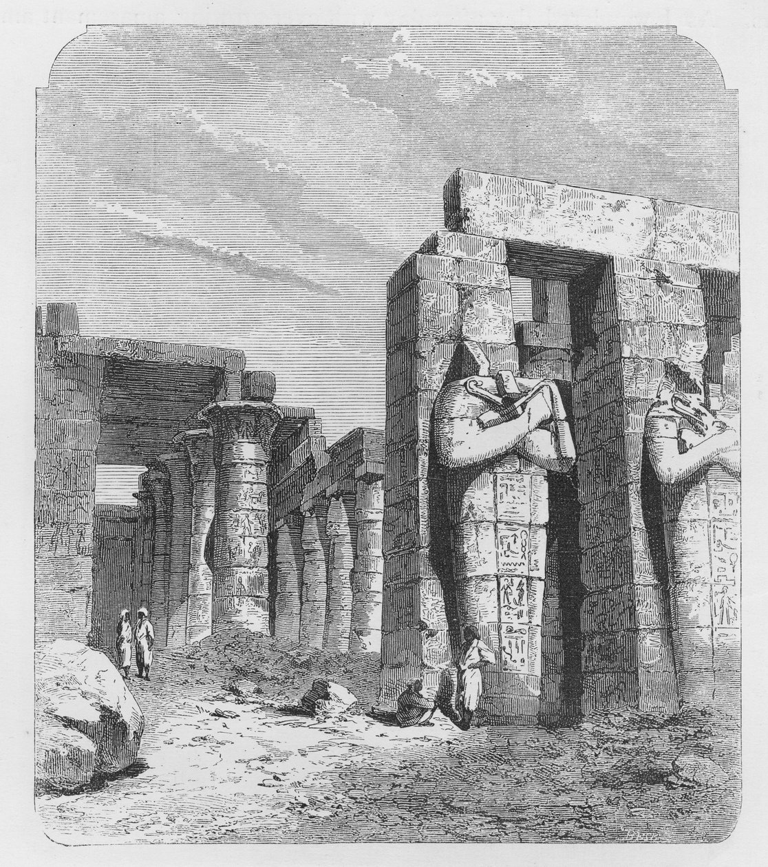 Colonnes Osiride du Rameseum, Thèbes - English School