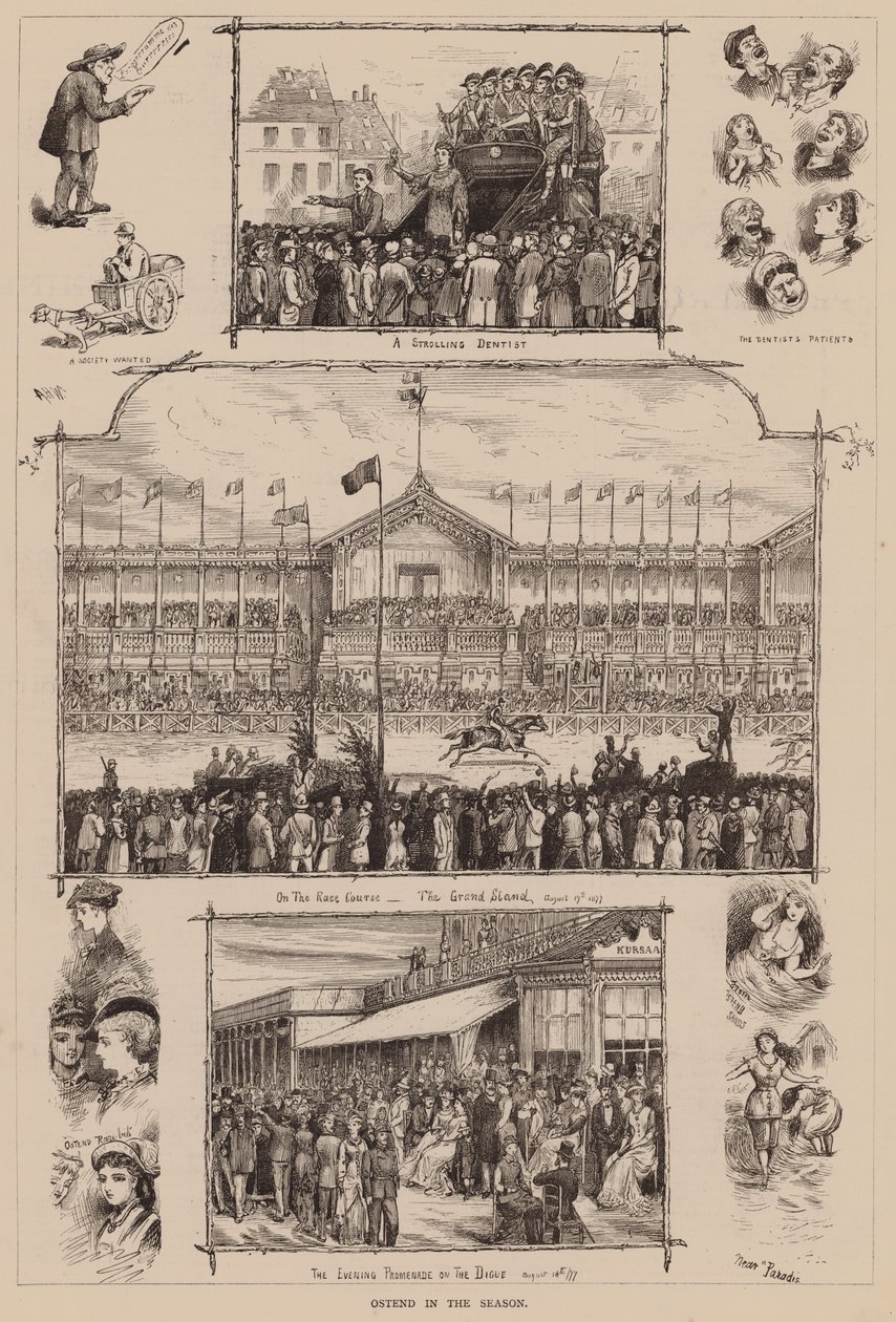 Ostende en saison (gravure) - English School