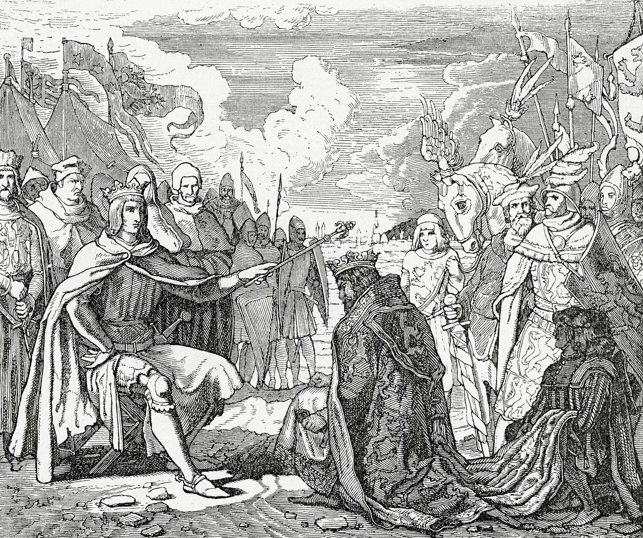 Ottokar II de Bohême rend hommage à Rodolphe Ier, roi d