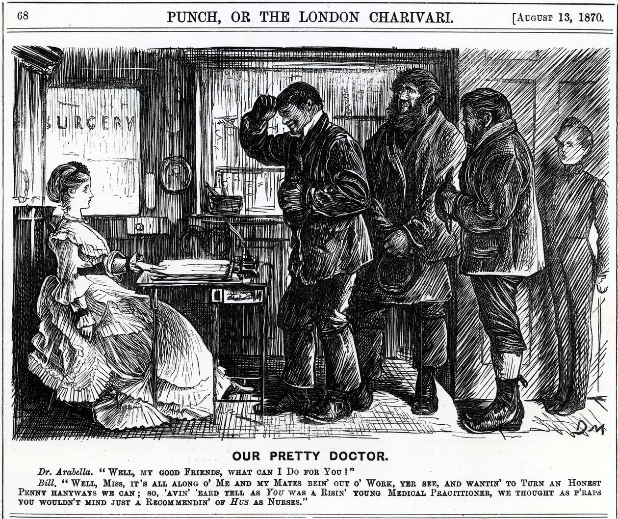 Notre joli docteur, publié dans Punch Magazine, 1870 - English School