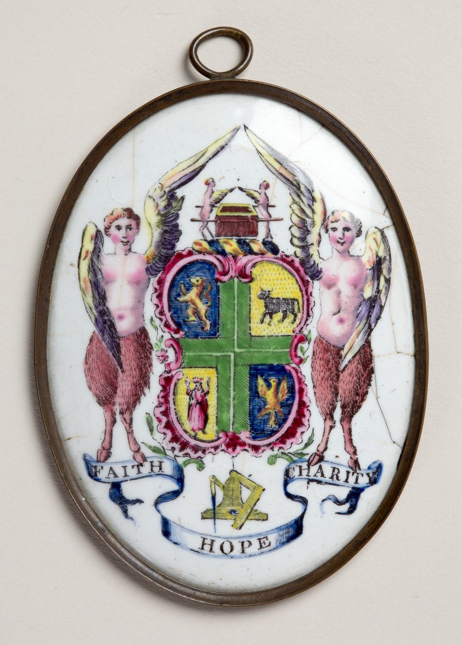 Plaque ovale montrant un badge de francs-maçons - English School
