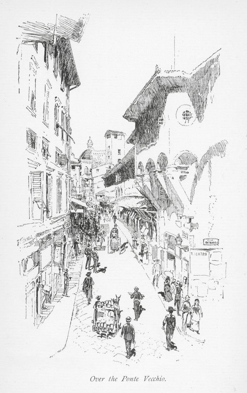 Au-dessus du Ponte Vecchio (lithographie) - English School