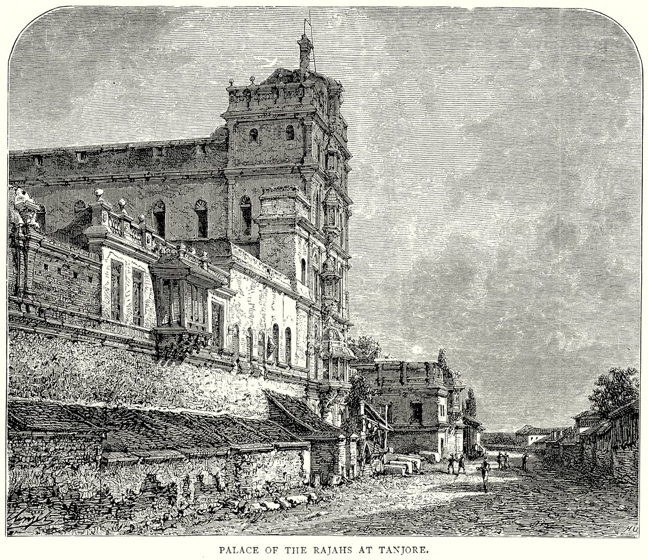 Palais des Rajahs à Tanjore (gravure) - English School