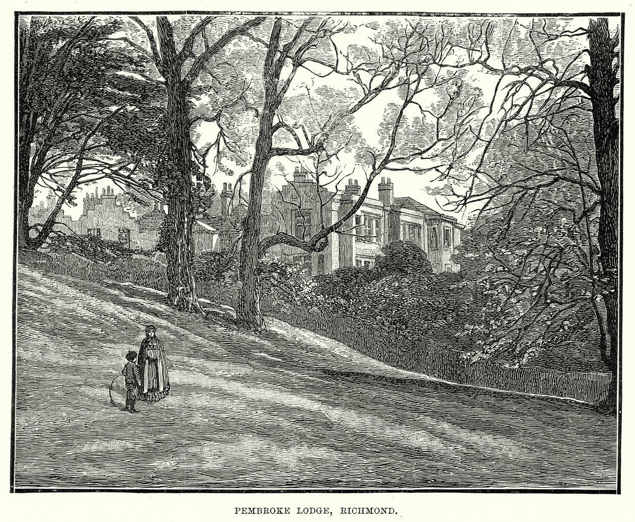 Pembroke Lodge, Richmond (gravure) - English School