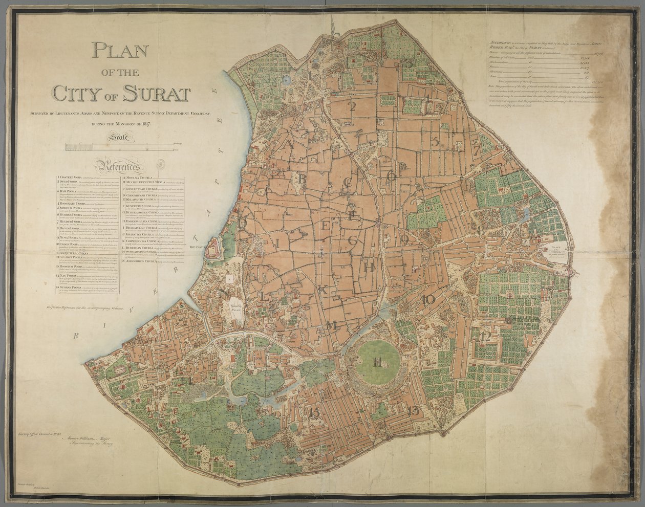 Plan de la ville de Surat - English School