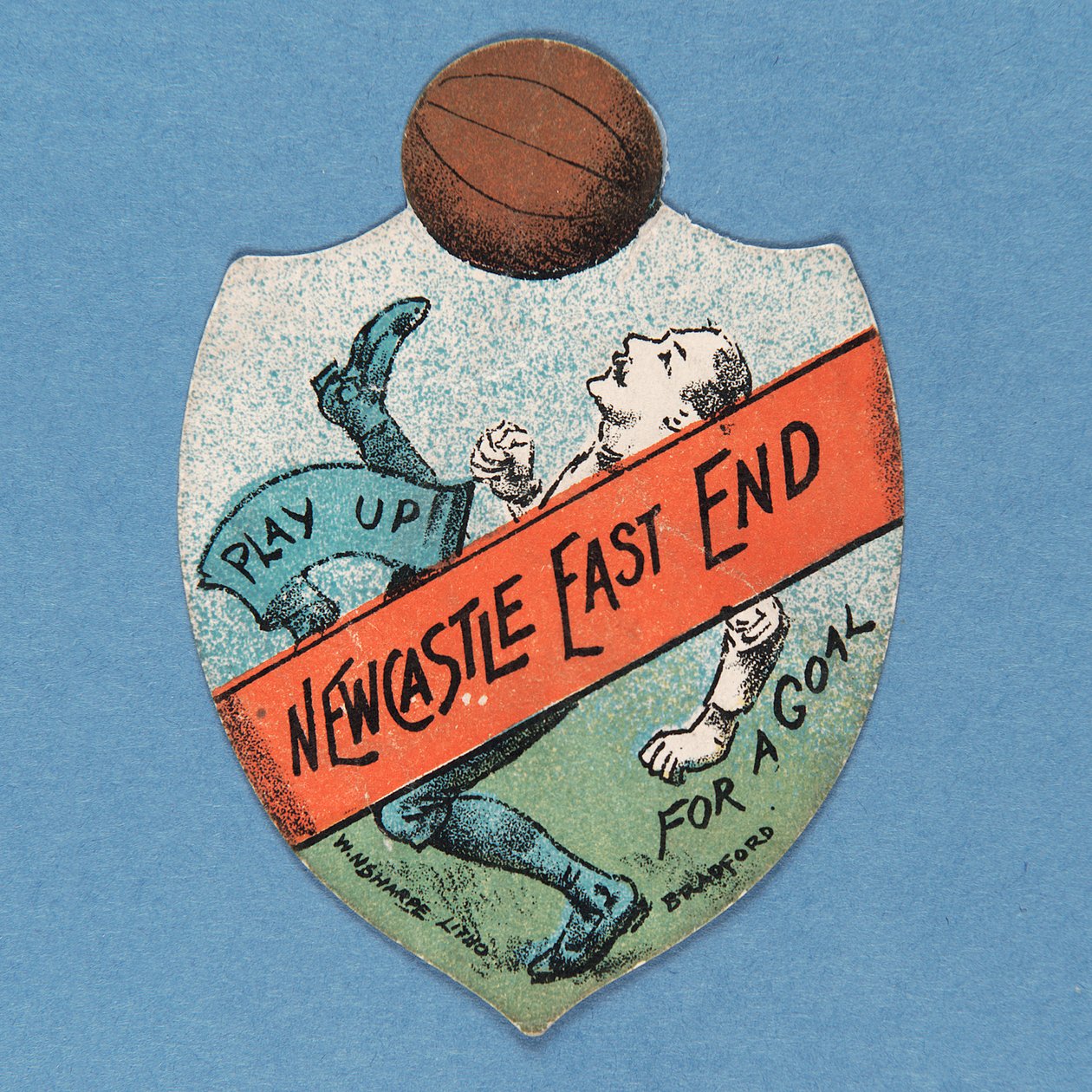 Jouez Newcastle East End Pour Un But, carte Baines en forme de bouclier, 1880-89 - English School