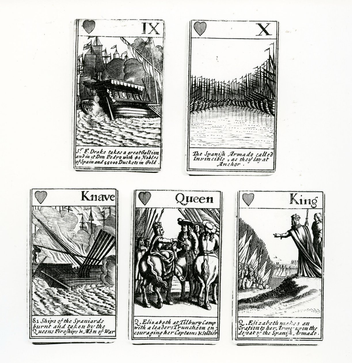 Cartes à jouer représentant les événements de l