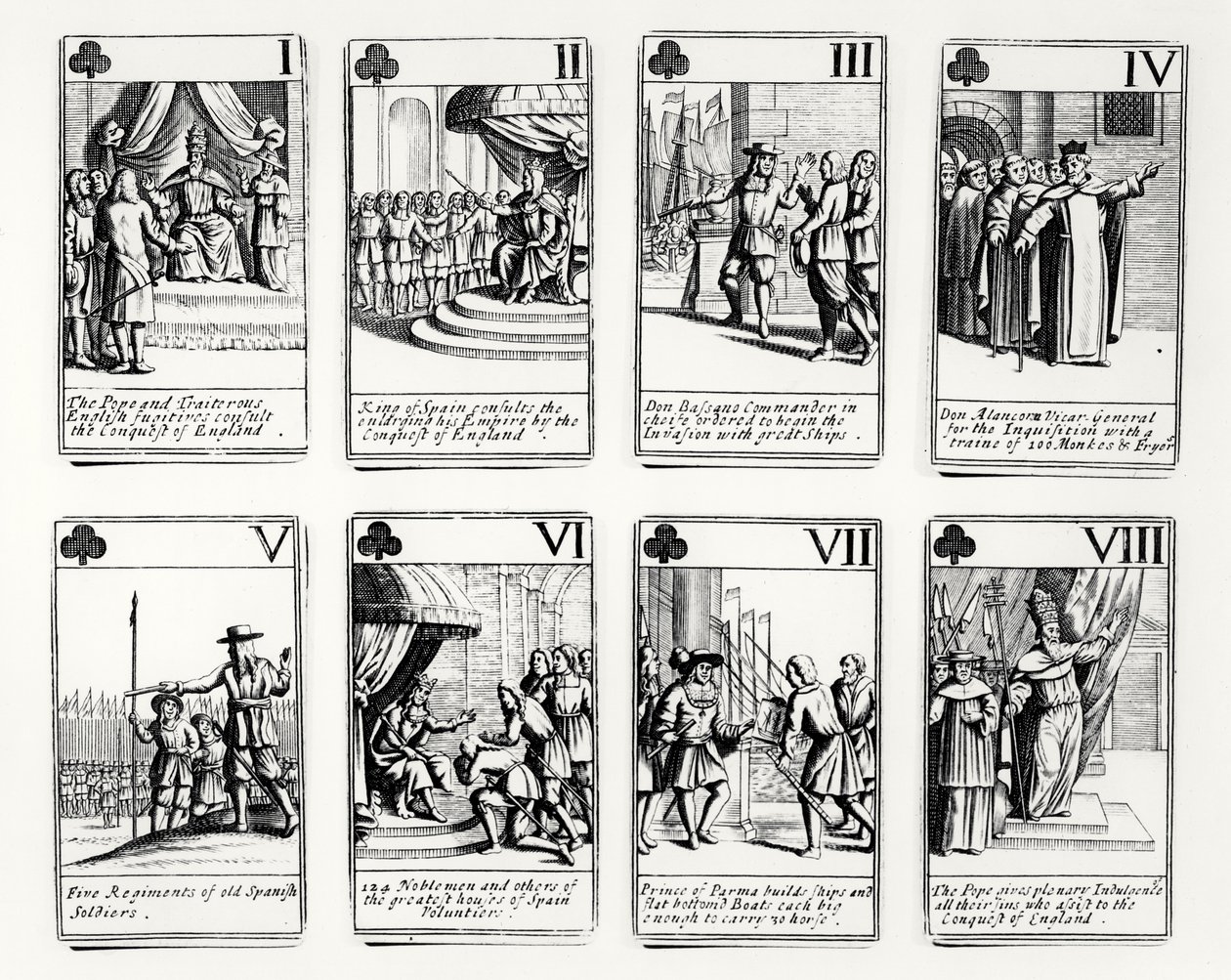 Cartes à jouer représentant des événements de l
