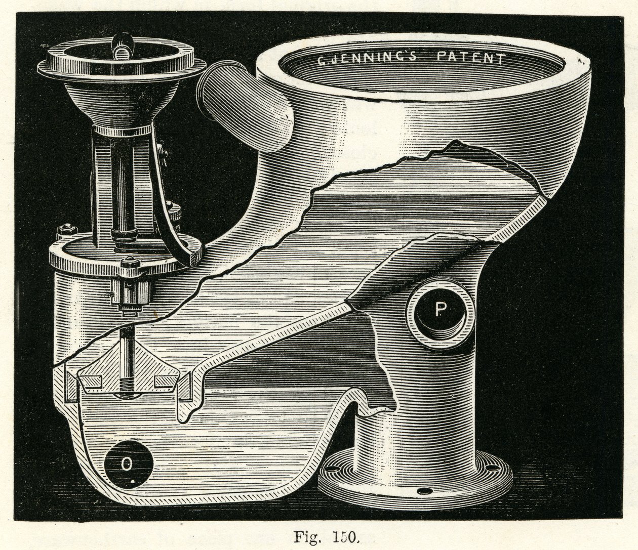 Closet à valve plongeante, 1870 - English School