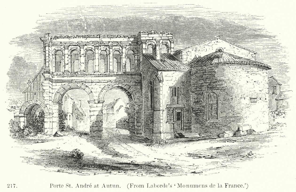 Porte St André à Autun (gravure) - English School