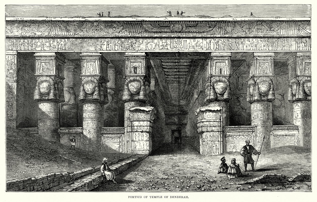 Portique du temple de Dendérah (gravure) - English School