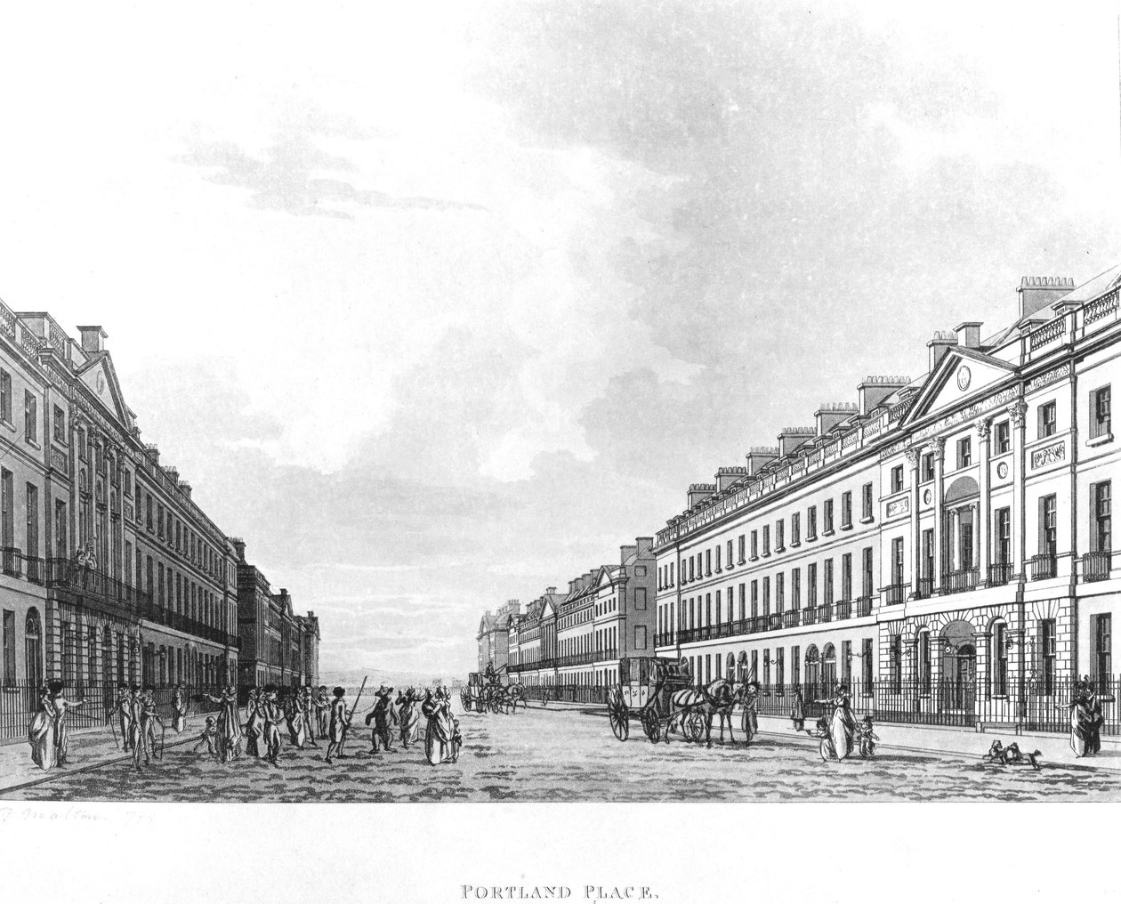 Portland Place, Londres, 1800 - English School