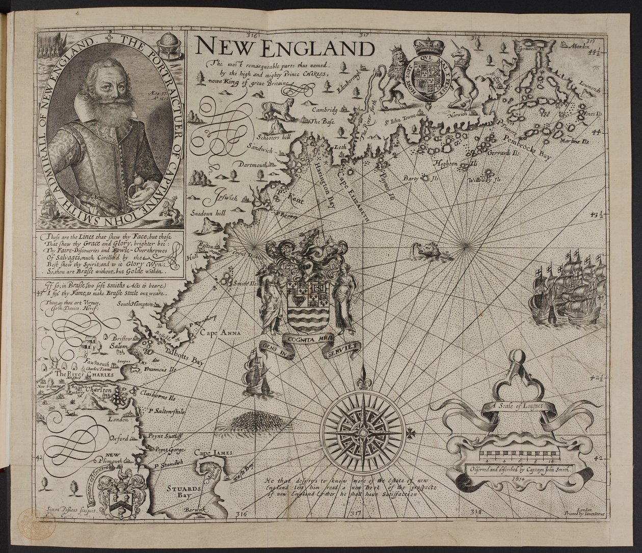 Portrait du capitaine John Smith. Une image de la côte de la Nouvelle-Angleterre, dans 