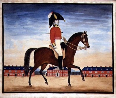 Portrait du capitaine William Manfull du 3e régiment de dragons légers du roi - English School