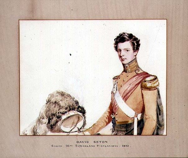 Portrait de David Seton, enseigne des 93e Highlanders de Sutherland - English School