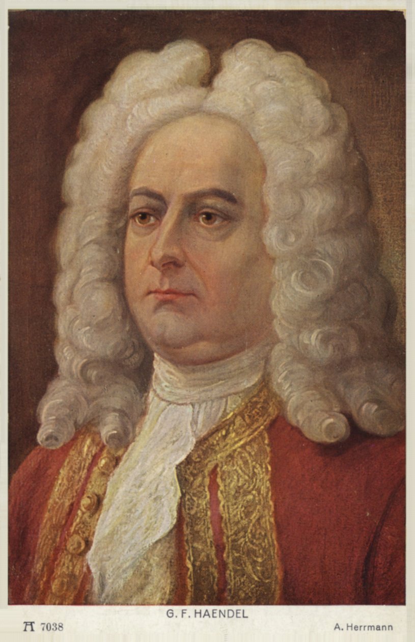 Portrait de George Friedrich Haendel (lithographie couleur) - English School