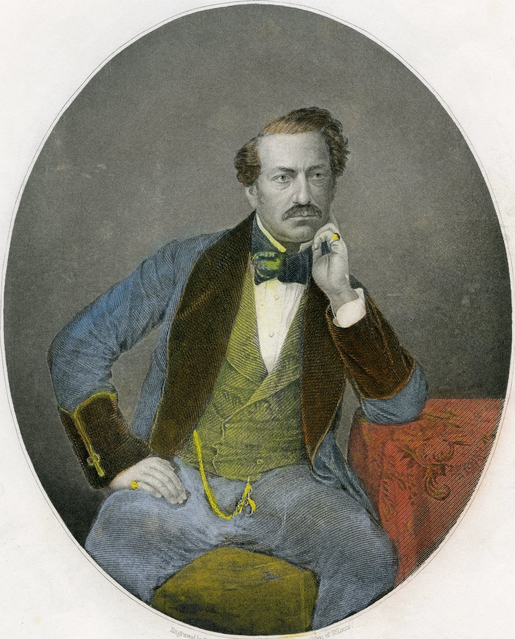 Portrait de Gustavus Vaughan Brooke, vers 1860 (lithographie) - English School