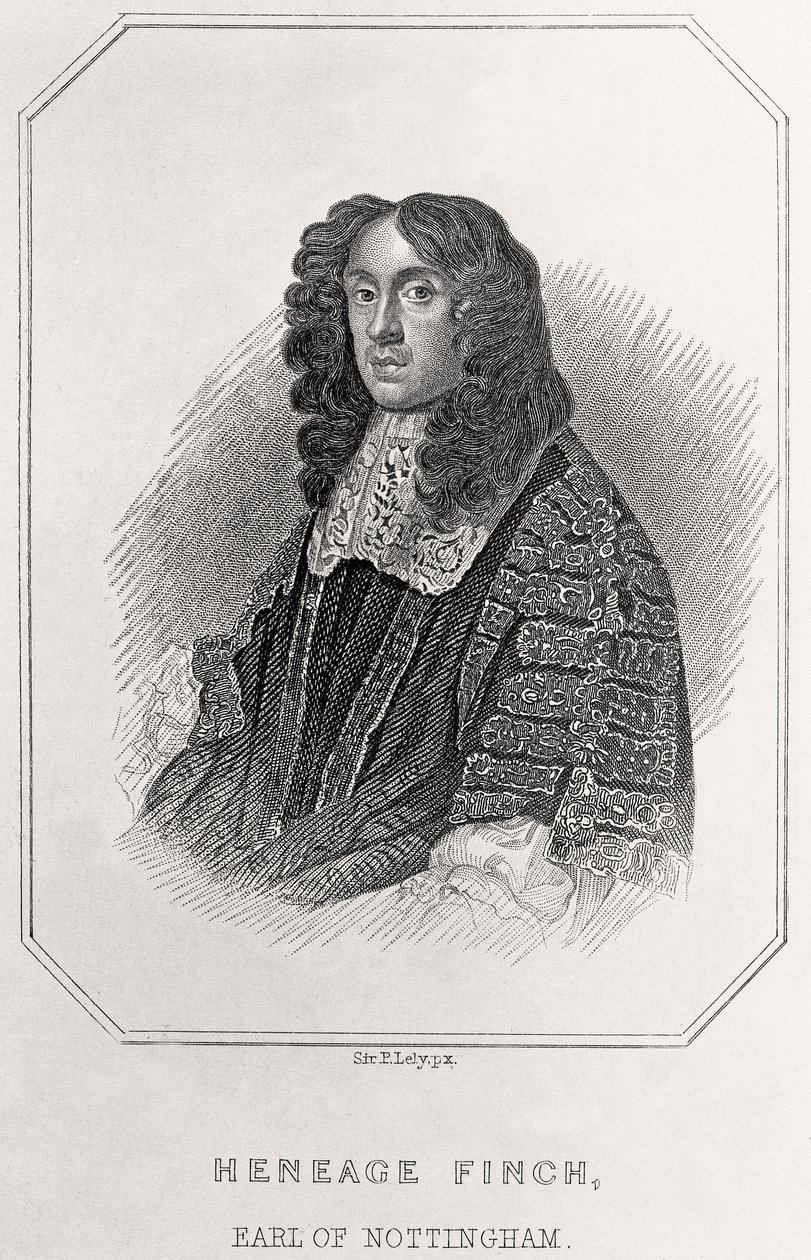 Portrait de Heneage Finch, comte de Nottingham - English School
