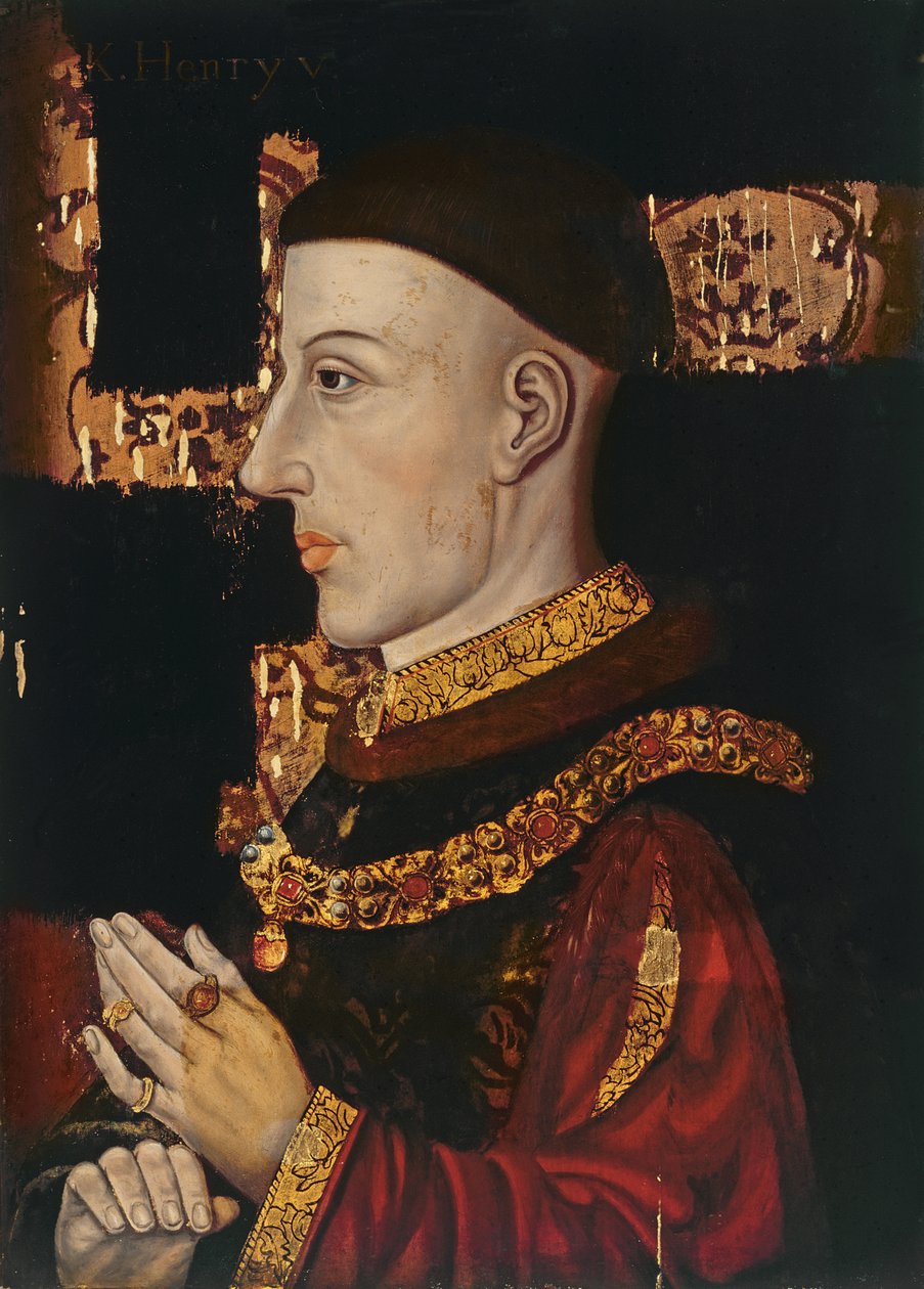 Portrait de Henri V (1387-1422) (pendant la restauration) - English School