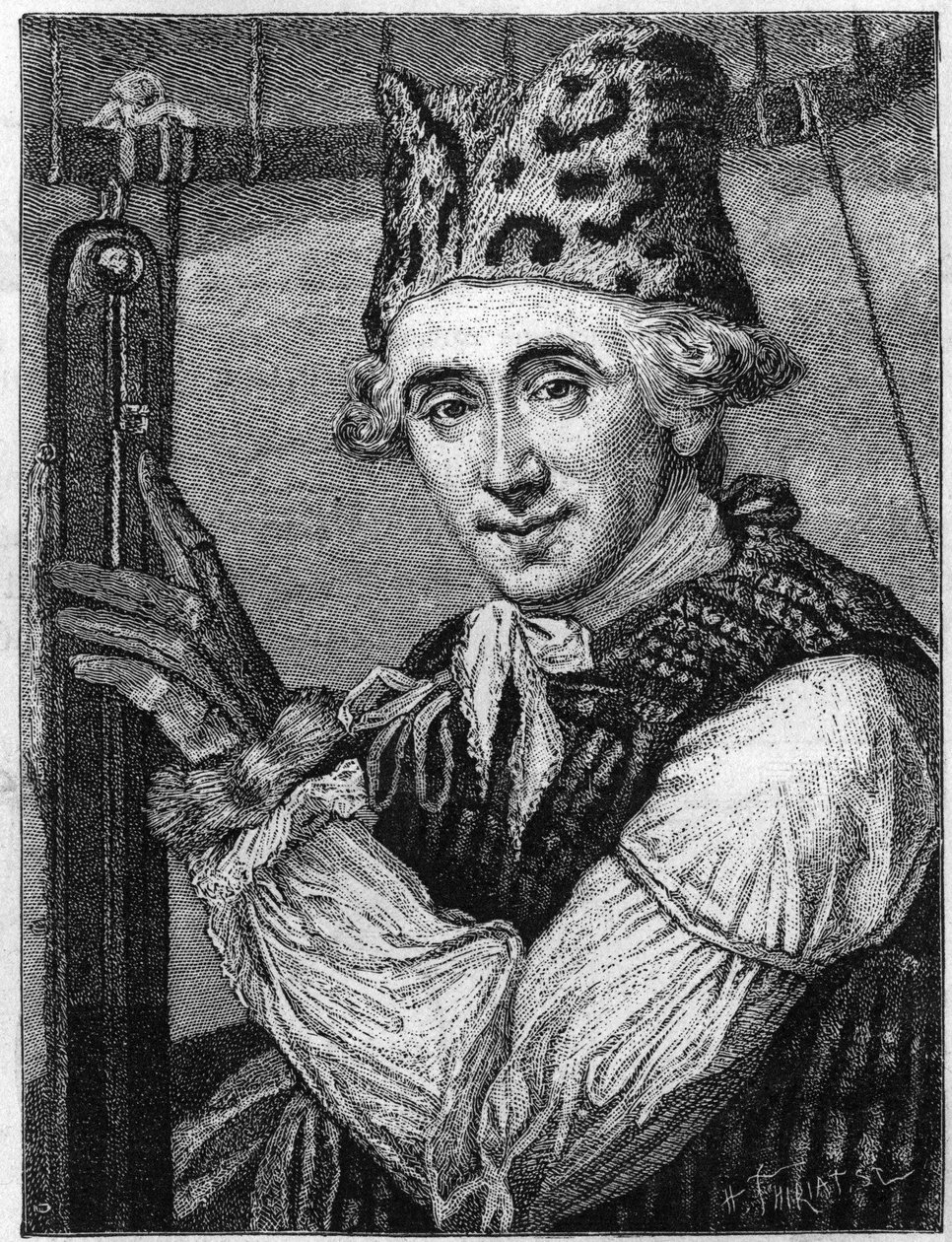 Portrait de John Jeffries (1745-1819), physicien américain. Il est représenté dans la tenue aéronautique qu