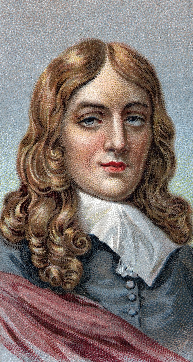 Portrait de John Milton (1608-1674) - De la série « Leaders of Men » - English School