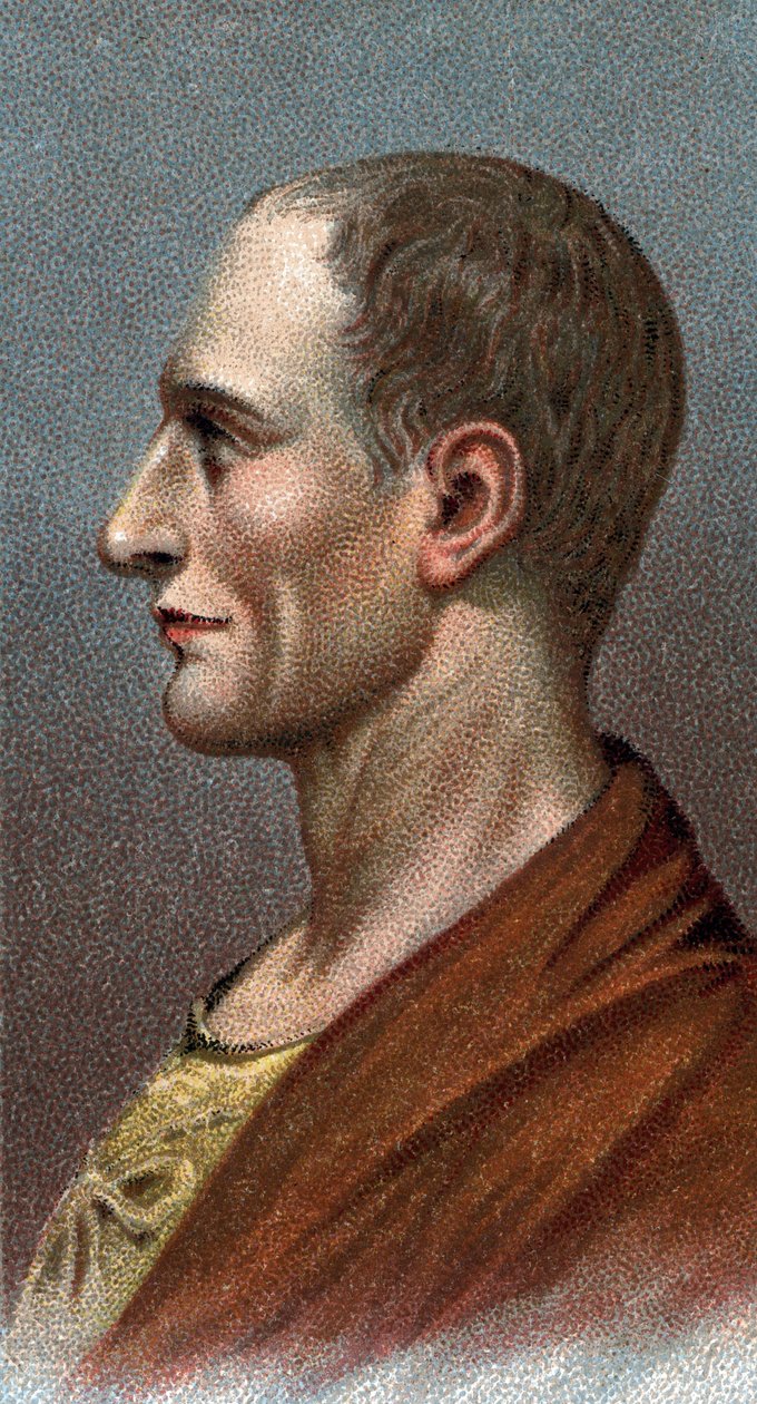 Portrait de Jules César - De la série « Leaders of Men » - Chromolithographie - École anglaise, 20e siècle - English School