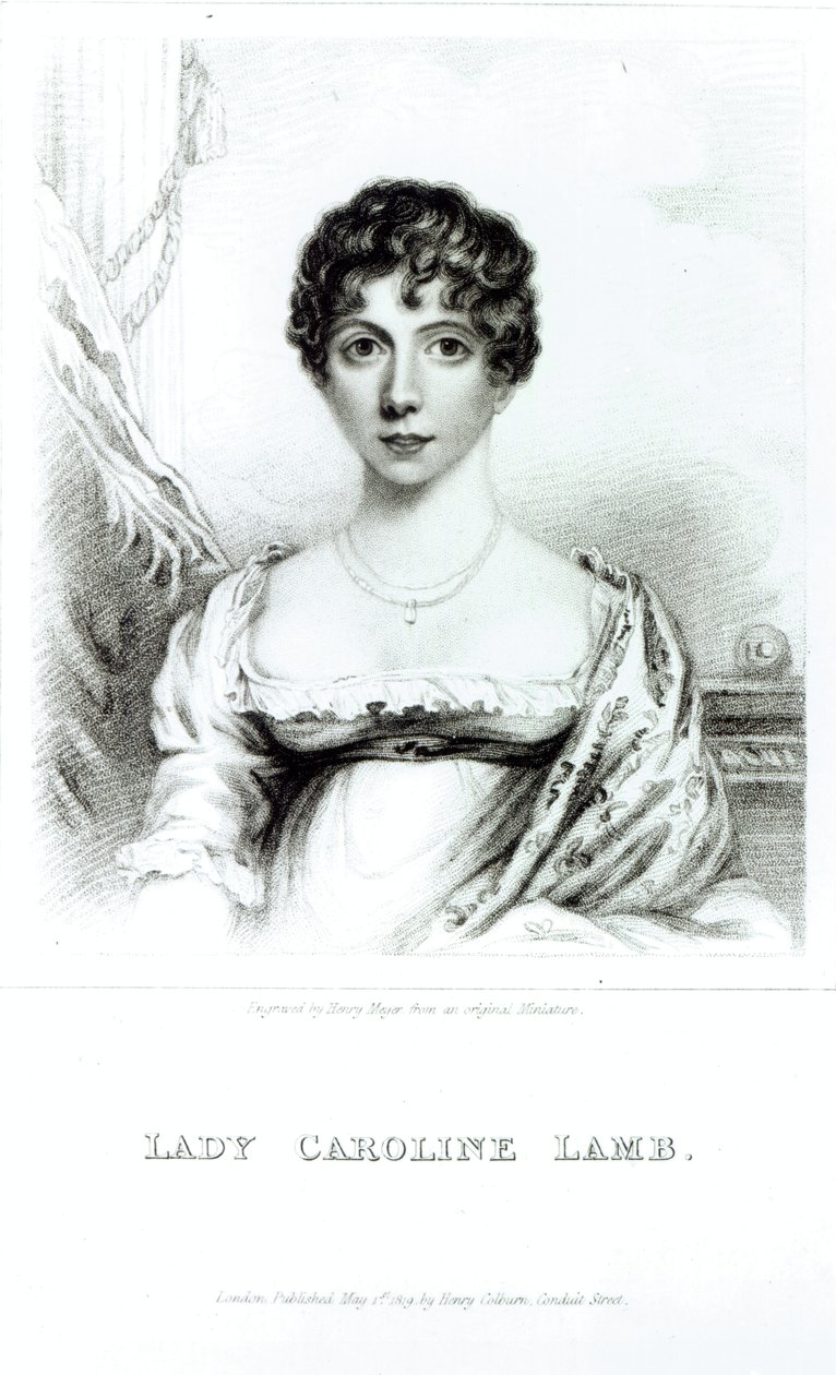Portrait de Lady Caroline Lamb (1785-1828) gravé par Henry Meyer - English School