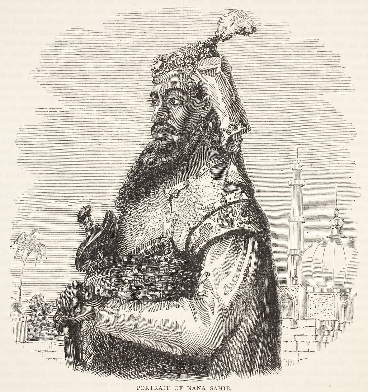 Portrait de Nana Sahib, illustration de Cassells Illustrated History of England - English School