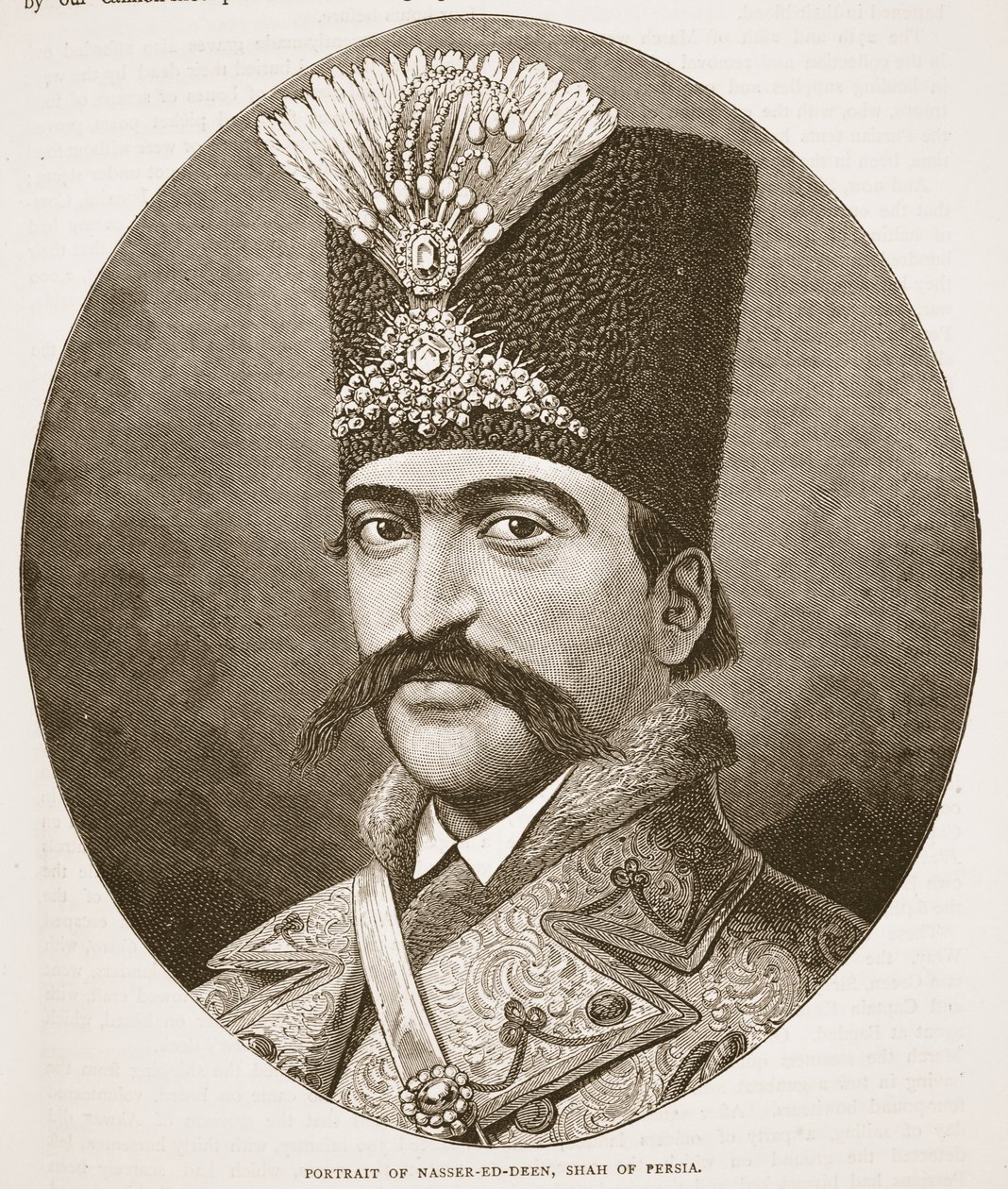 Portrait de Nasser-ed-Deen, Shah de Perse, illustration de Cassells Illustrated History of England - English School