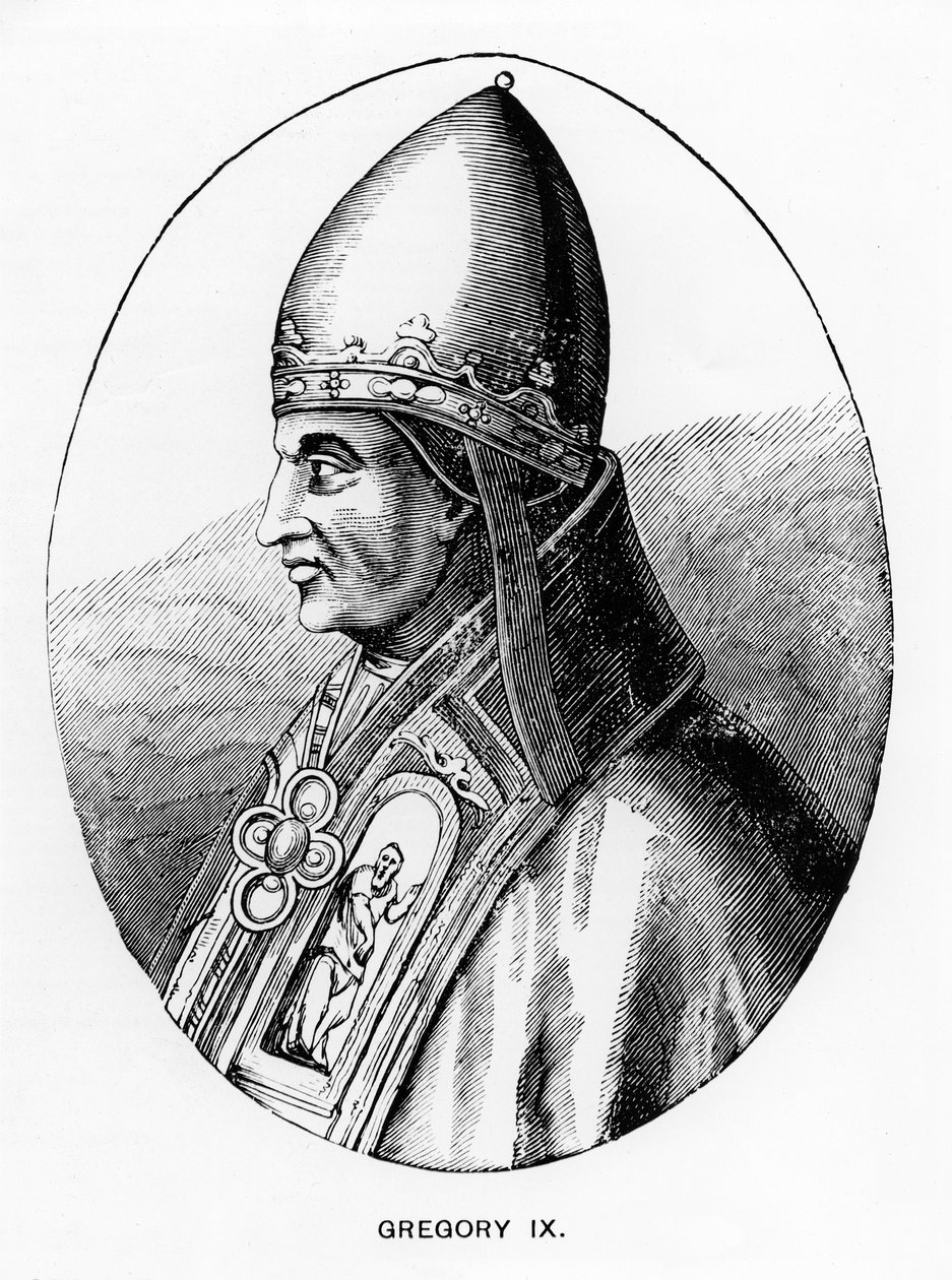 Portrait du Pape Grégoire IX (c.1170-1241) illustration de 