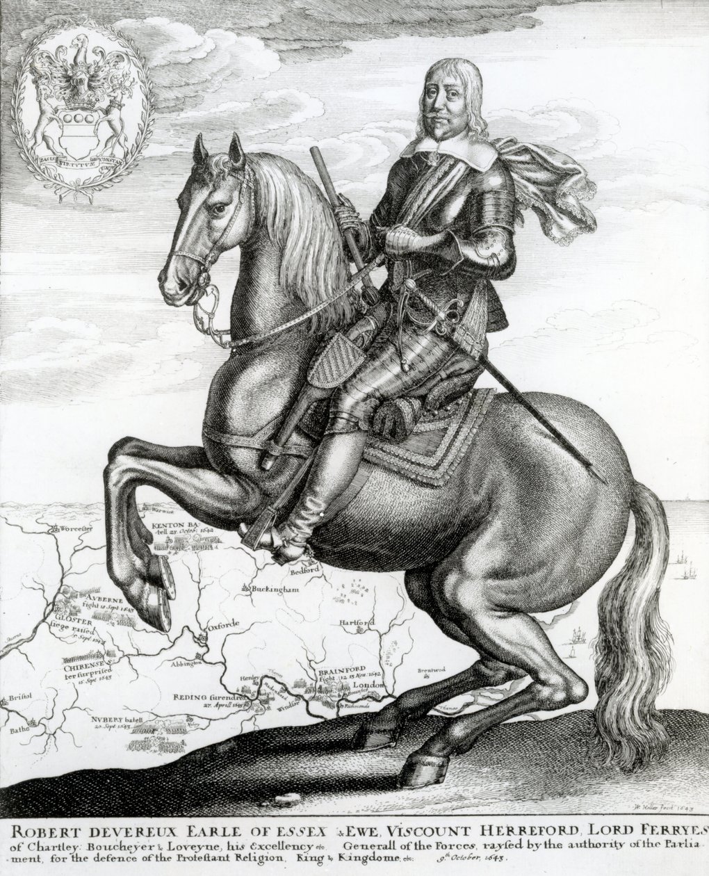 Portrait de Robert Devereux à cheval - English School