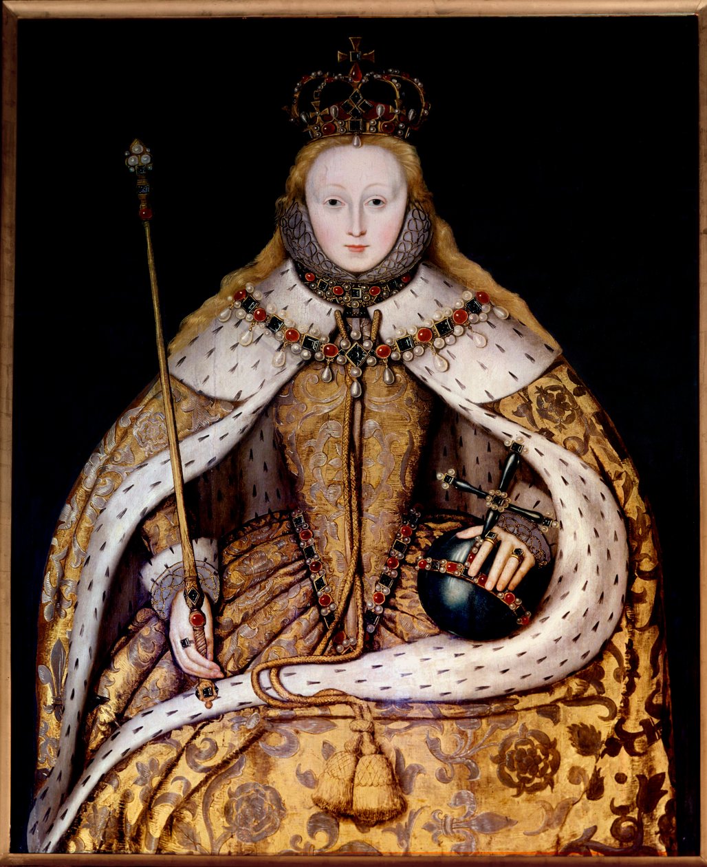 Portrait de la reine Élisabeth I en robe de couronnement - English School