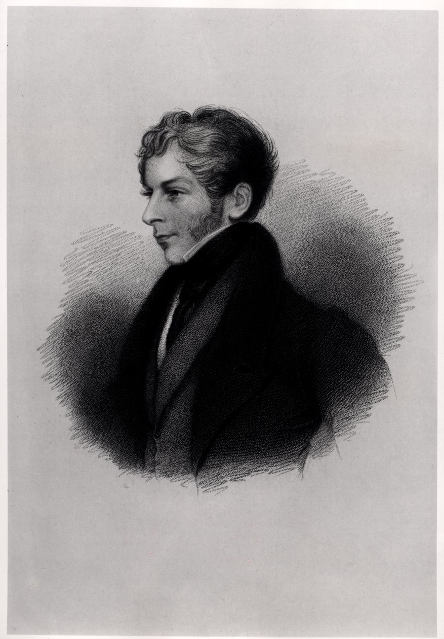 Portrait du comte de Clare, des Illustrations de la Vie et des Œuvres de Lord Byron, Volume II, par E.F.Fuden, 1833-34 - English School