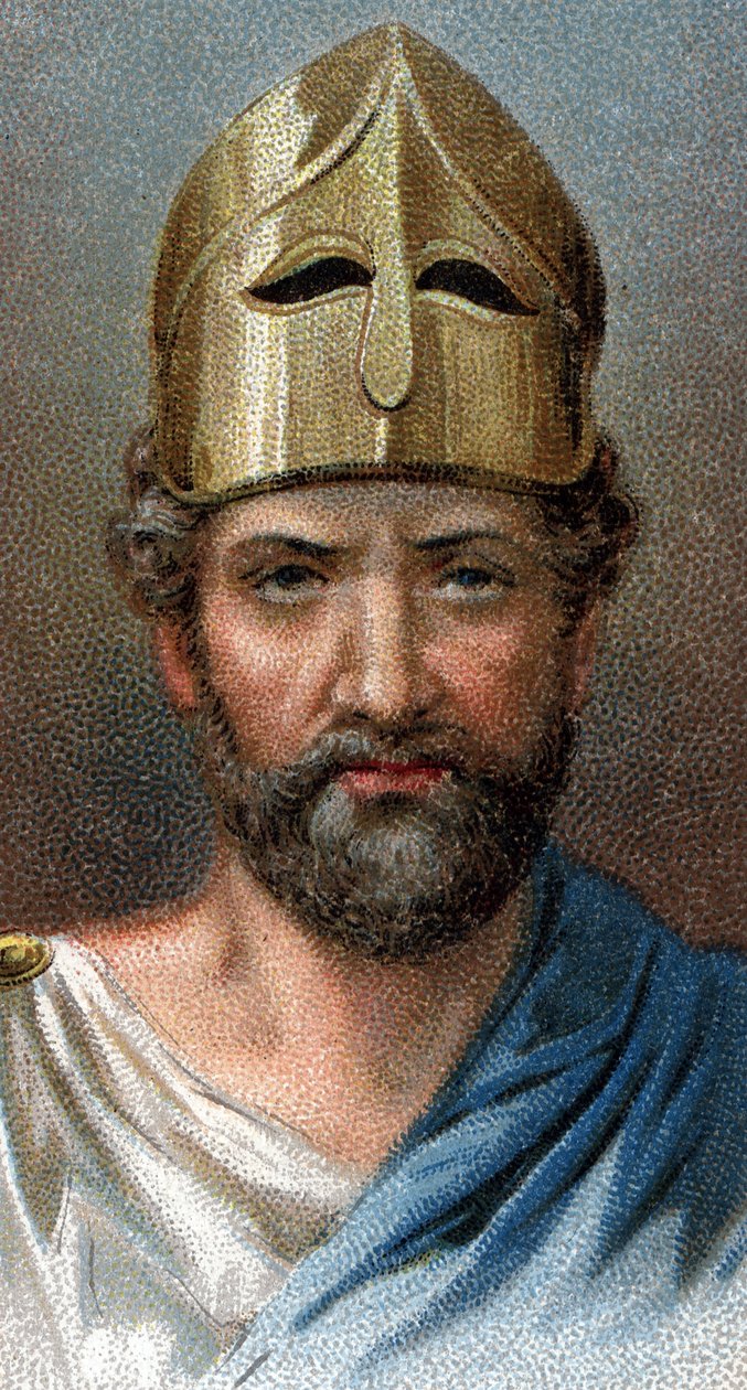 Portrait du général et homme politique grec Périclès (494-429 av. J.-C.) - De la série Leaders of Men - Chromolithographie - École anglaise, 20e siècle. - English School