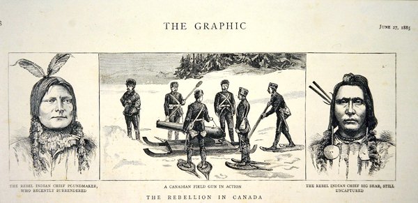 Portraits des chefs rebelles Poundmaker et Big Bear, publié dans 